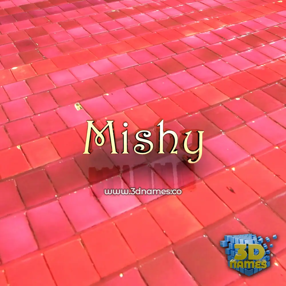mishy in Red Tiles style - 3D name wallpaper
