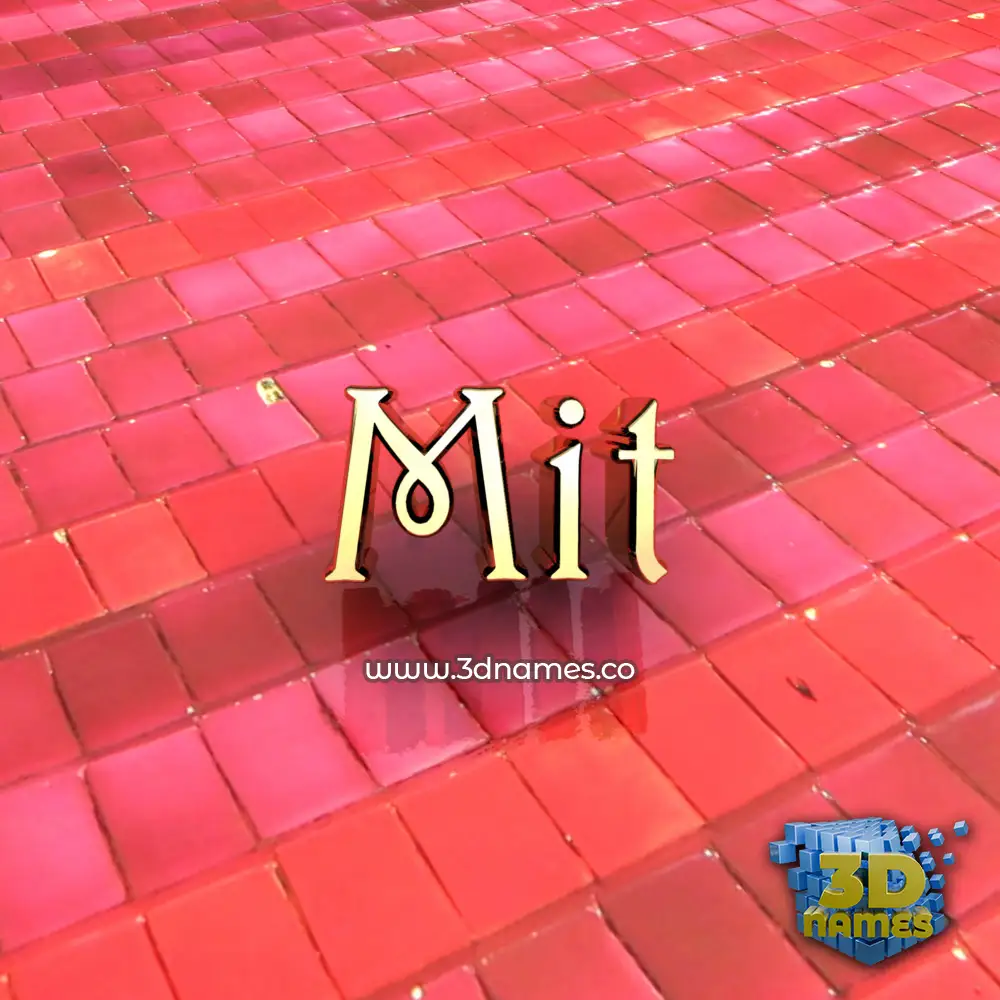 mit in Red Tiles style - 3D name wallpaper