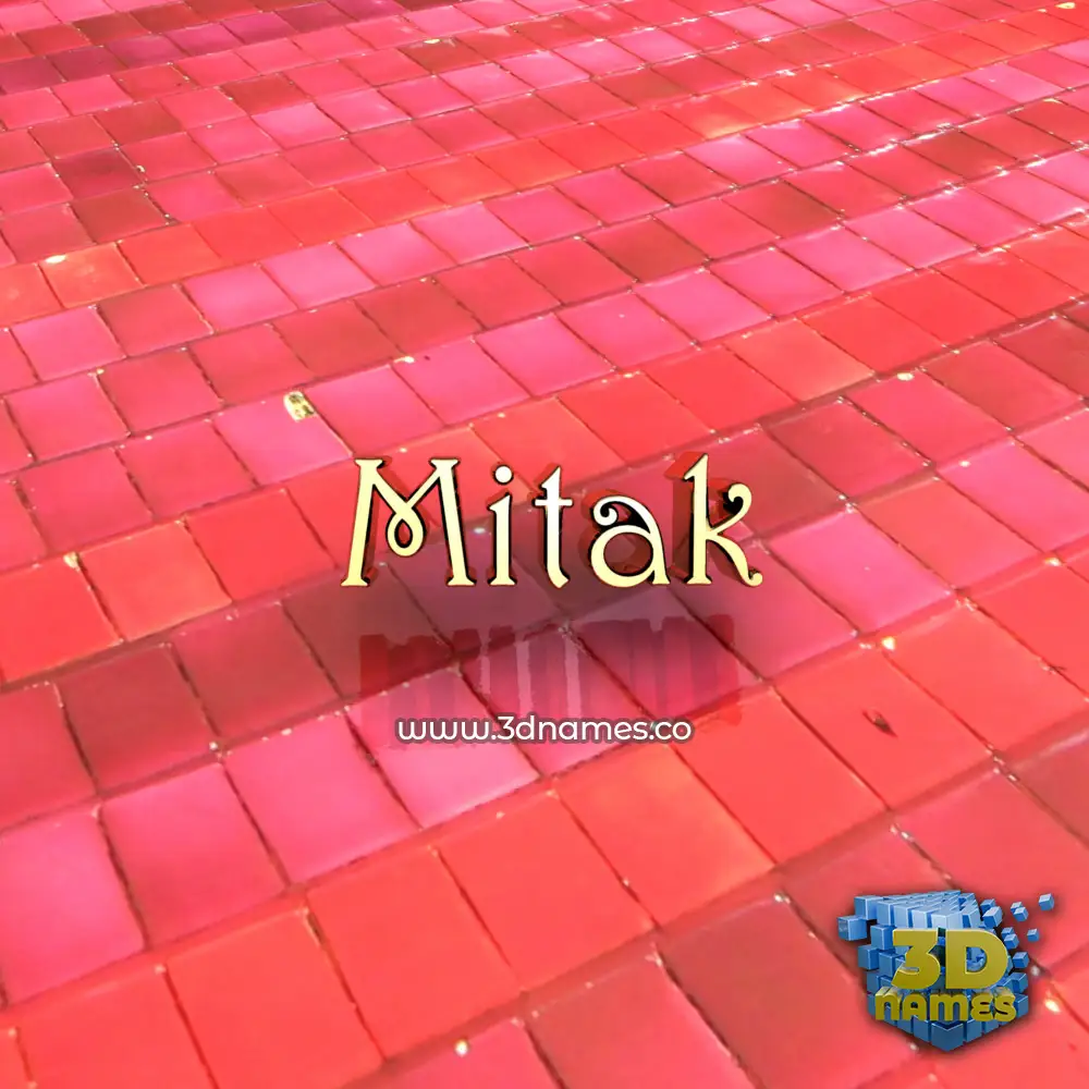 mitak in Red Tiles style - 3D name wallpaper