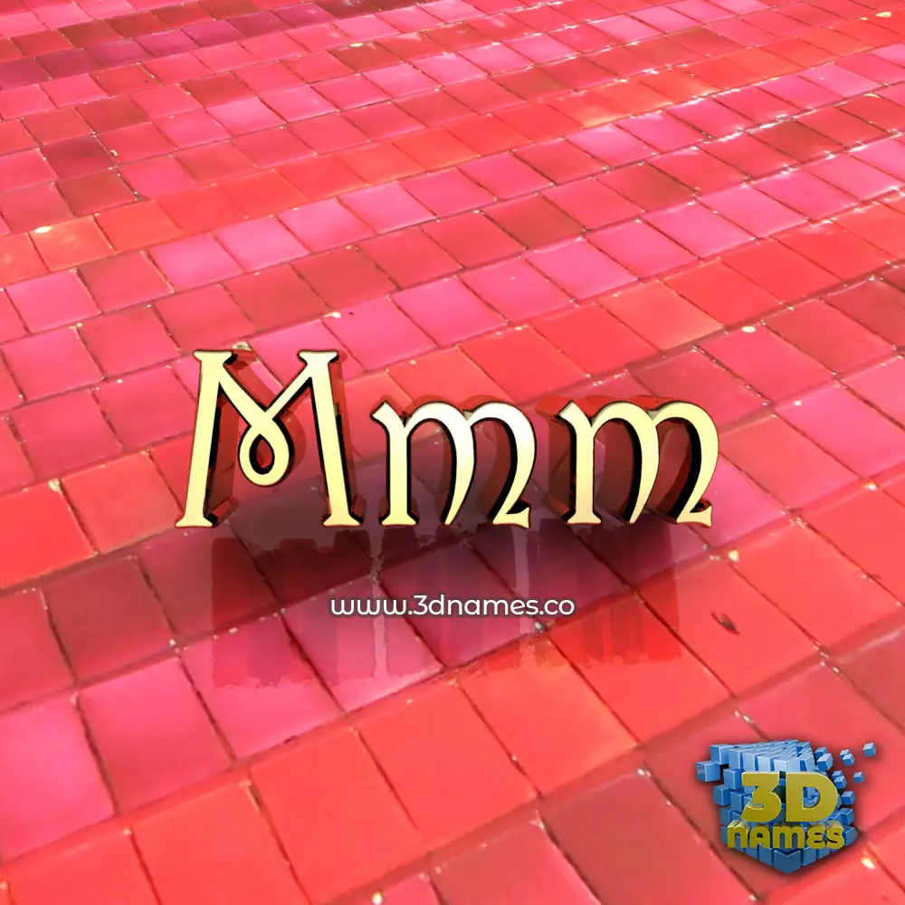 mmm in Red Tiles style - 3D name wallpaper
