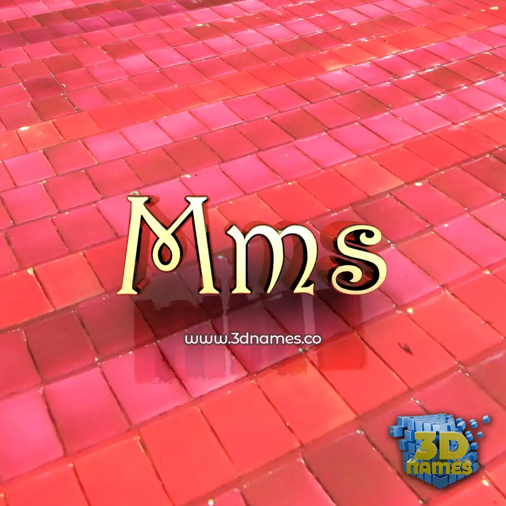 mms in Red Tiles style - 3D name wallpaper