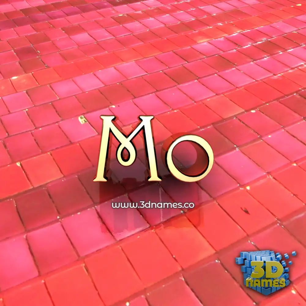 mo in Red Tiles style - 3D name wallpaper