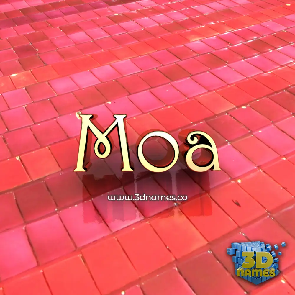 moa in Red Tiles style - 3D name wallpaper