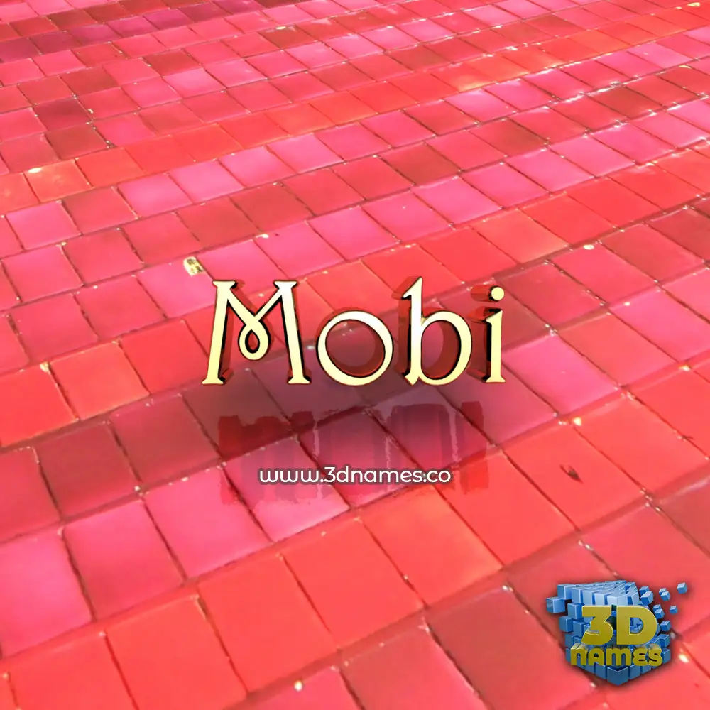 mobi in Red Tiles style - 3D name wallpaper