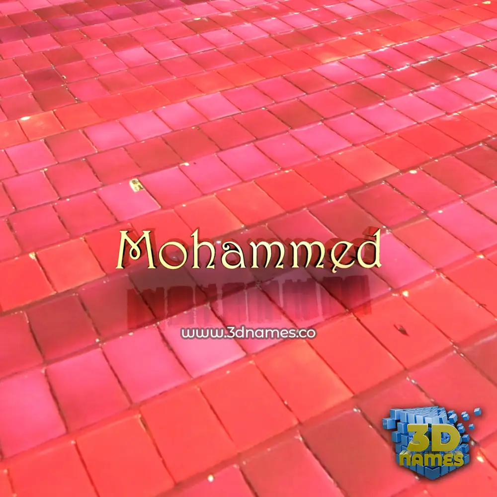 mohammed in Red Tiles style - 3D name wallpaper