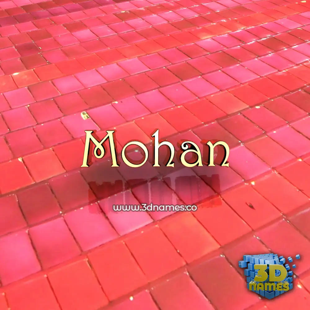 mohan in Red Tiles style - 3D name wallpaper