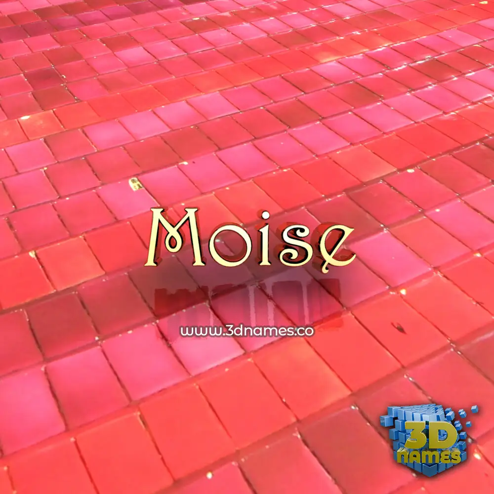 moise in Red Tiles style - 3D name wallpaper