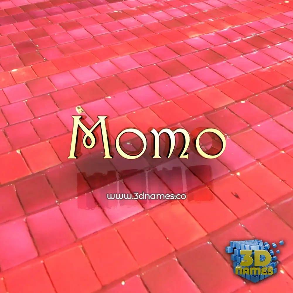 momo in Red Tiles style - 3D name wallpaper