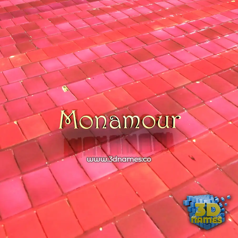 monamour in Red Tiles style - 3D name wallpaper