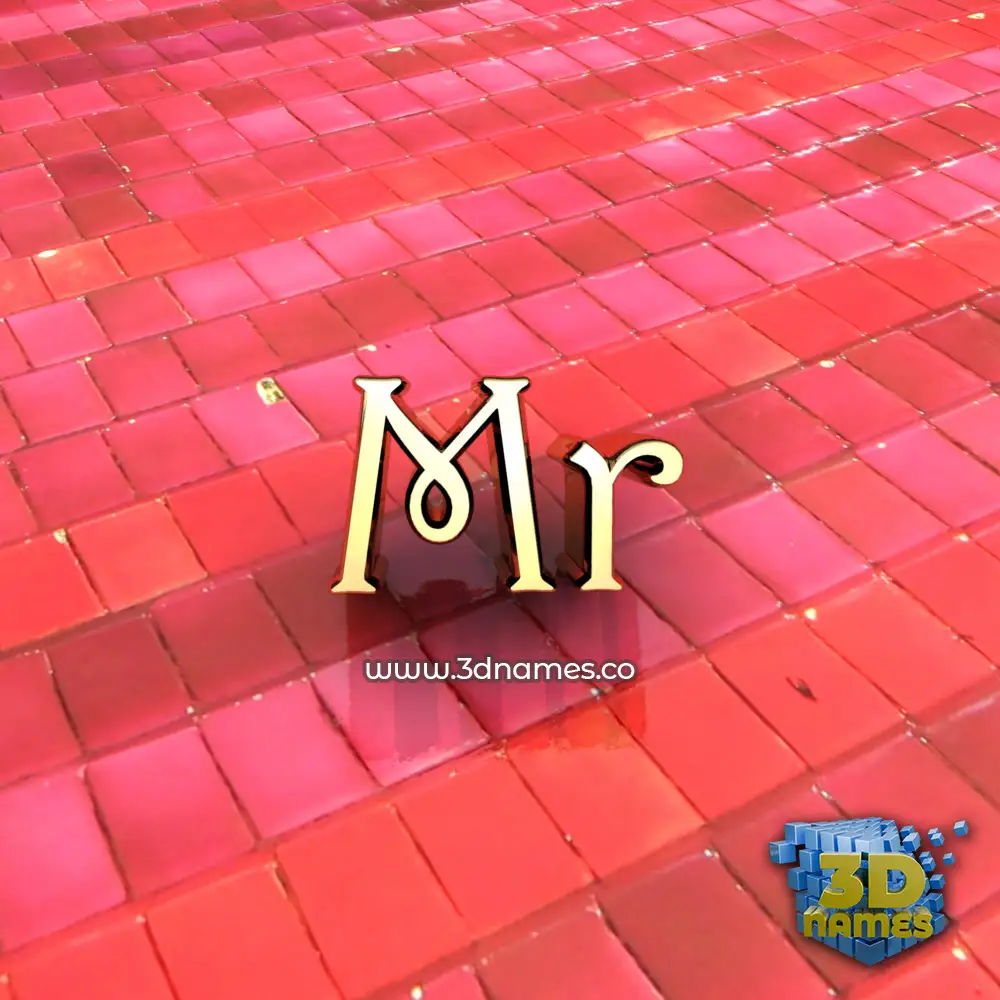mr in Red Tiles style - 3D name wallpaper