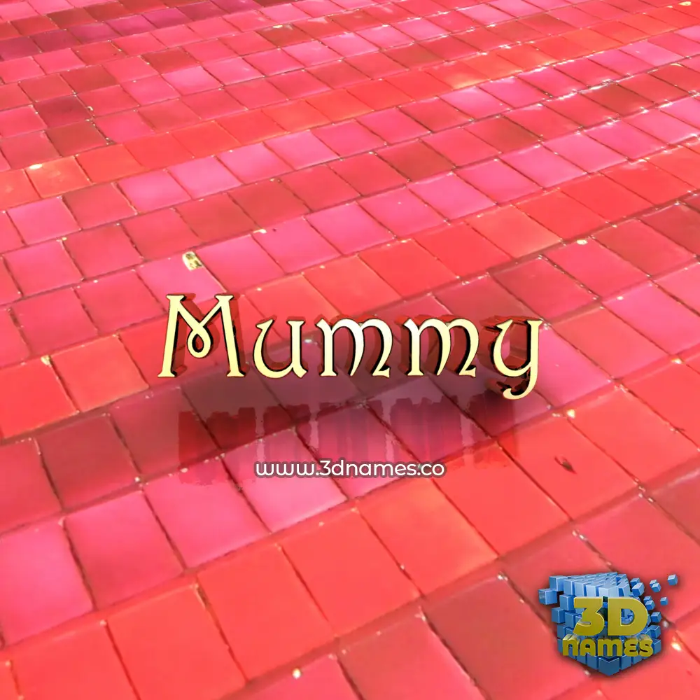 mummy in Red Tiles style - 3D name wallpaper