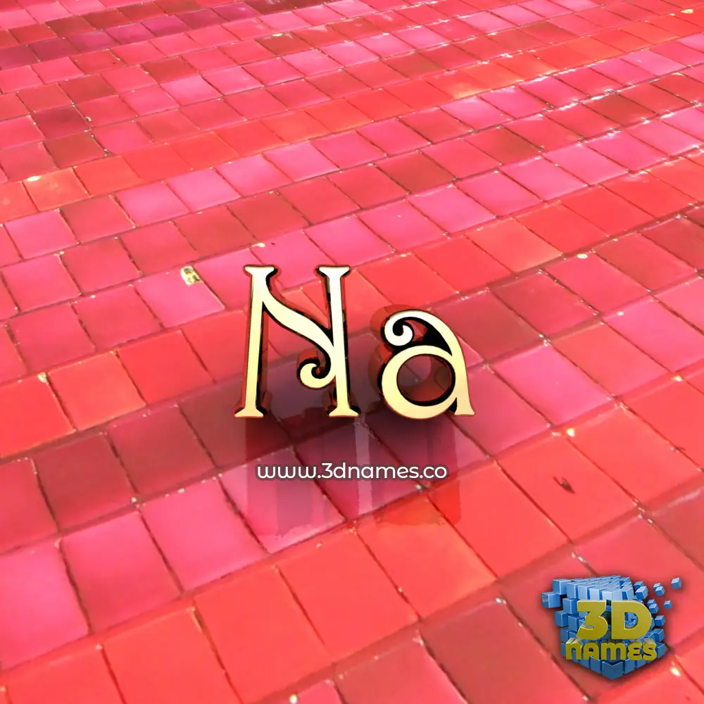 na in Red Tiles style - 3D name wallpaper