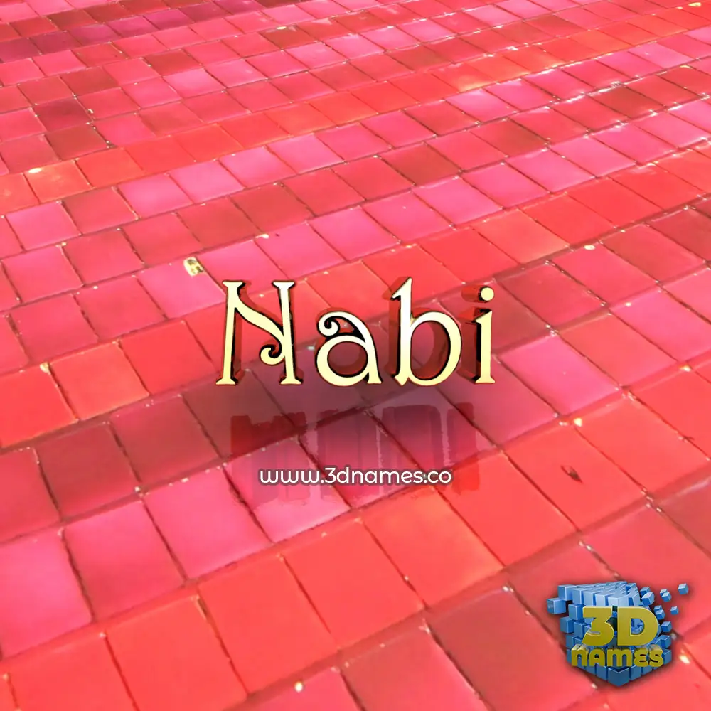 nabi in Red Tiles style - 3D name wallpaper