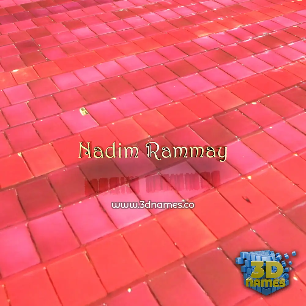 nadim rammay in Red Tiles style - 3D name wallpaper