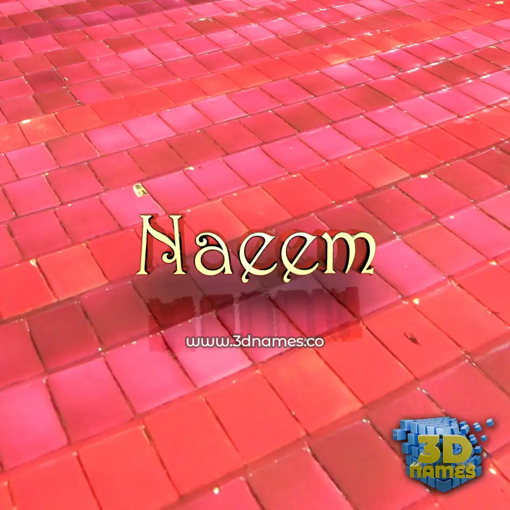 naeem in Red Tiles style - 3D name wallpaper