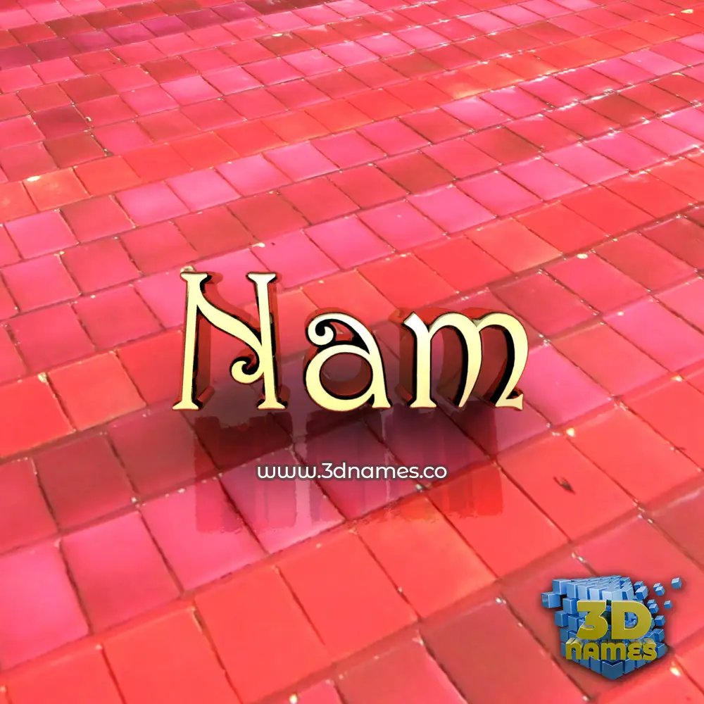 nam in Red Tiles style - 3D name wallpaper