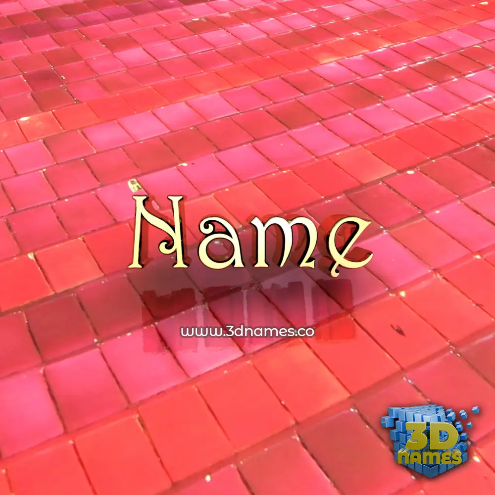 name in Red Tiles style - 3D name wallpaper