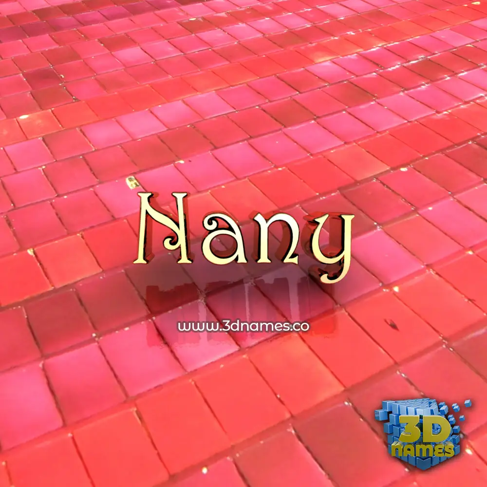 nany in Red Tiles style - 3D name wallpaper