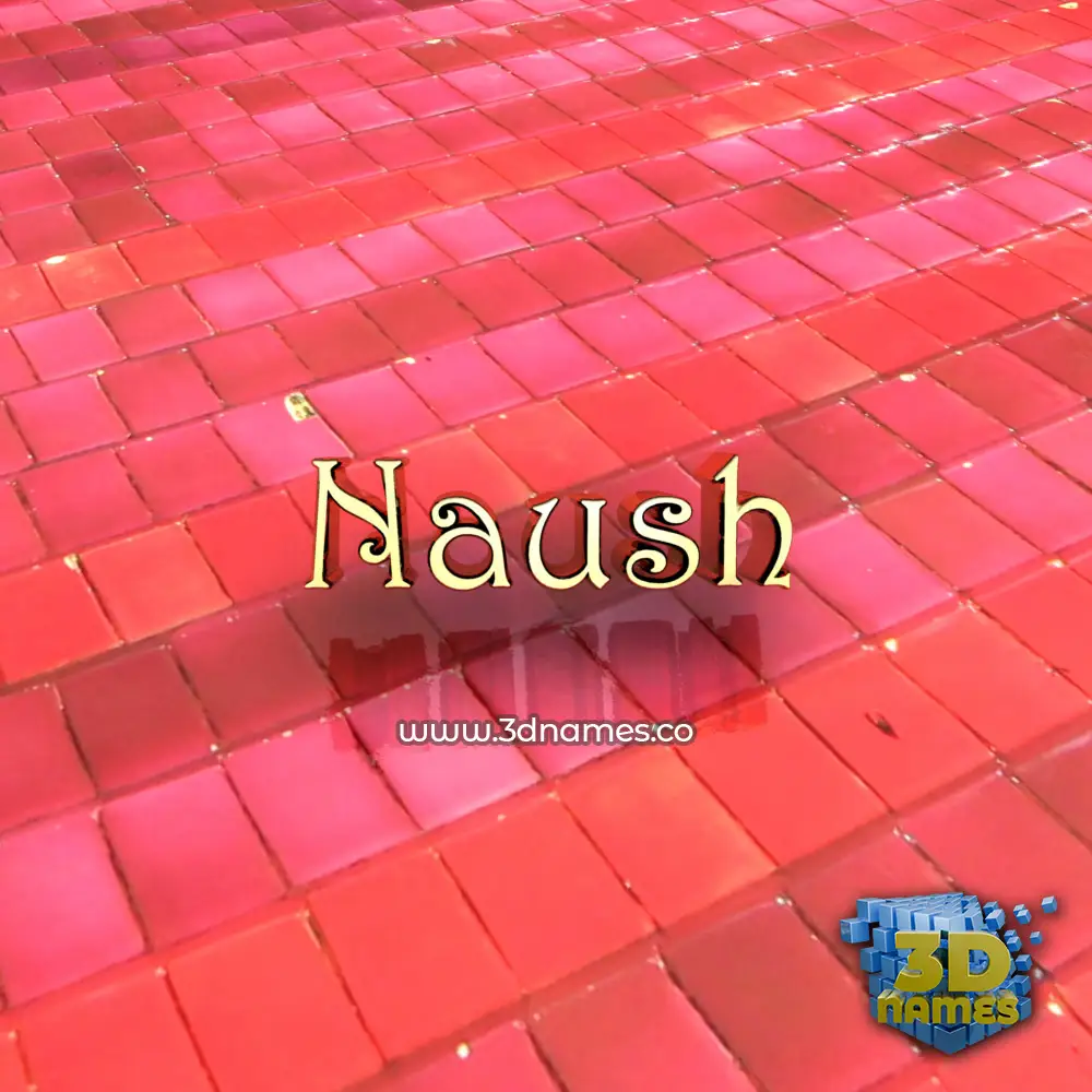 naush in Red Tiles style - 3D name wallpaper