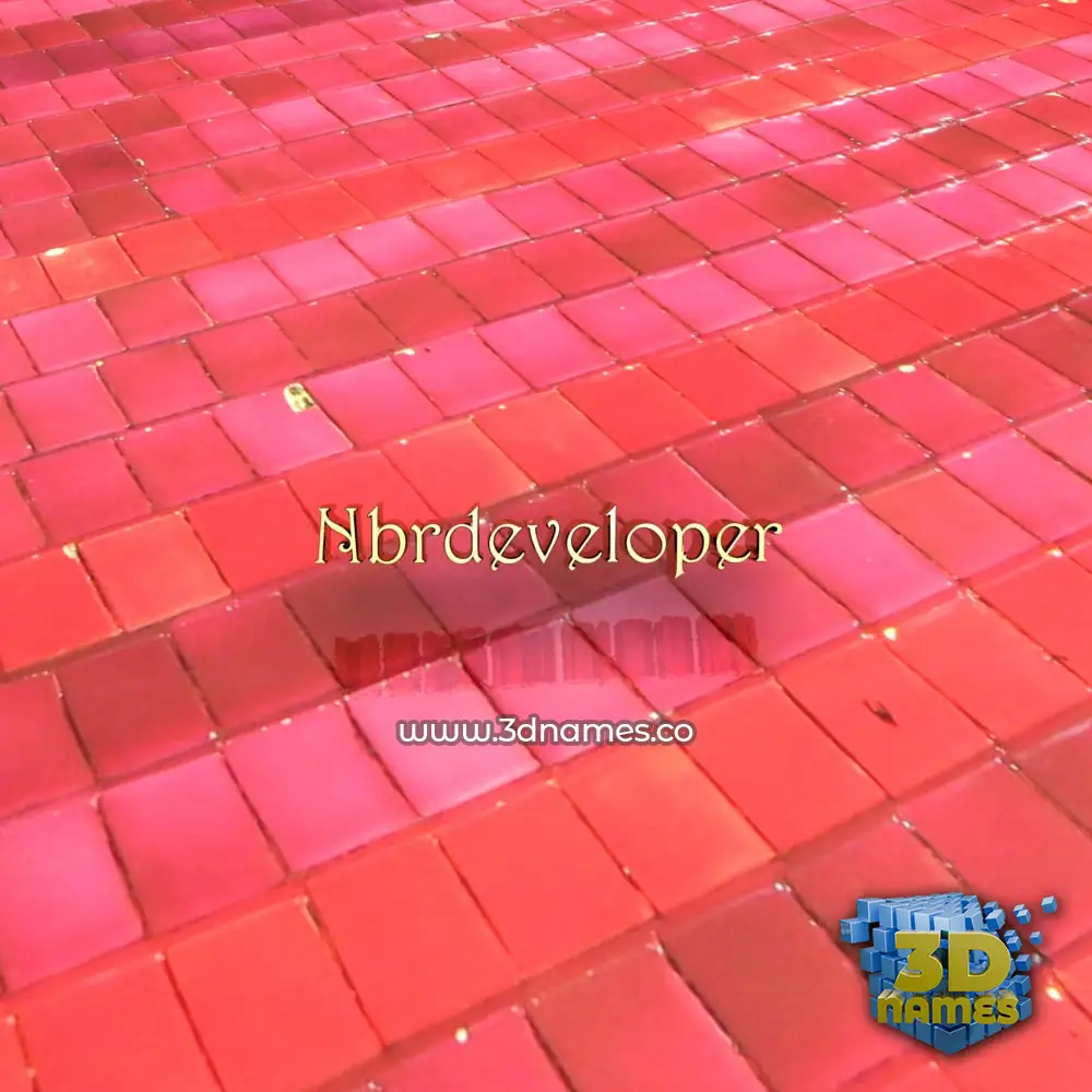 nbrdeveloper in Red Tiles style - 3D name wallpaper
