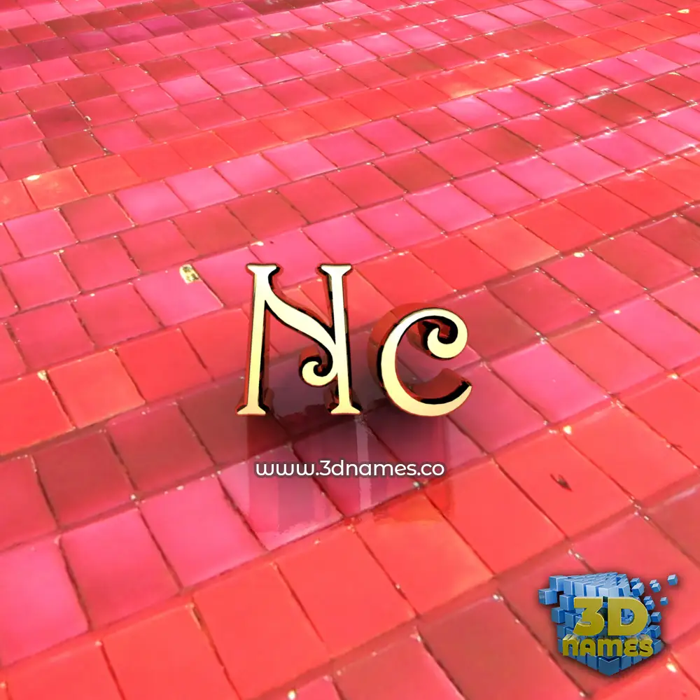 nc in Red Tiles style - 3D name wallpaper