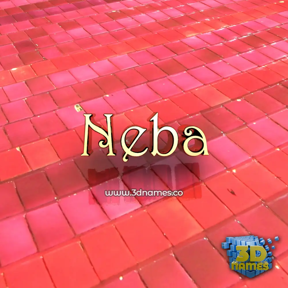 neba in Red Tiles style - 3D name wallpaper