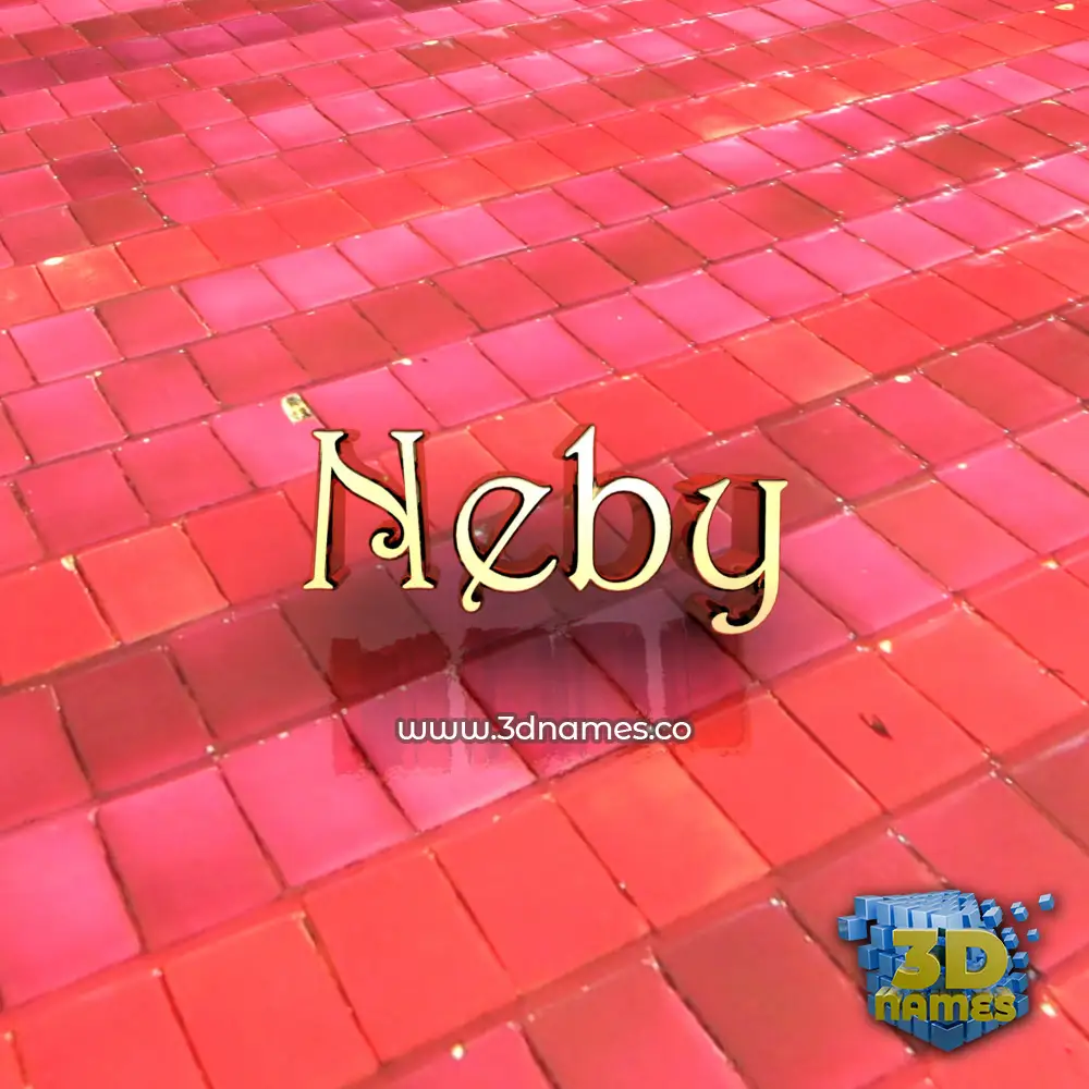 neby in Red Tiles style - 3D name wallpaper