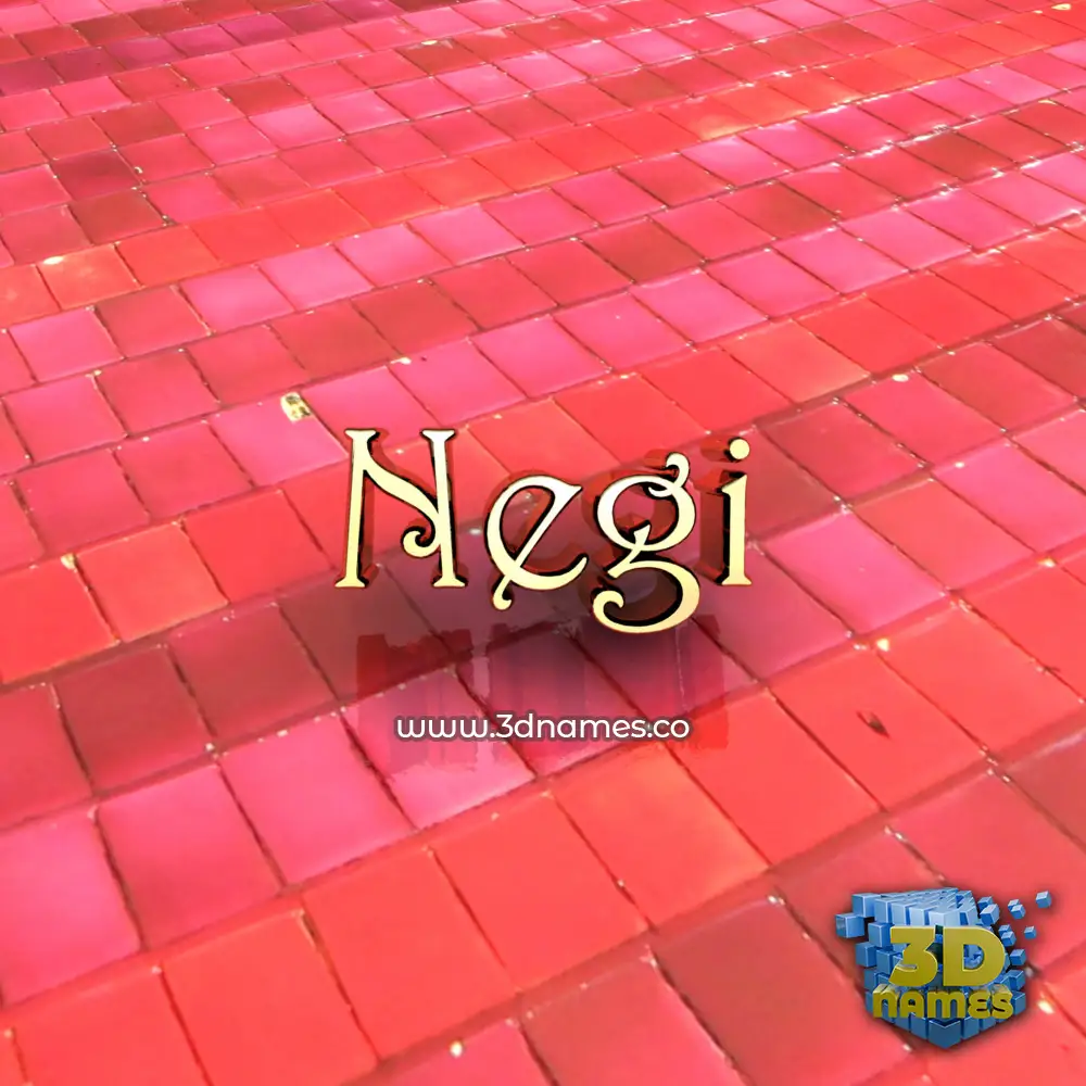 negi in Red Tiles style - 3D name wallpaper