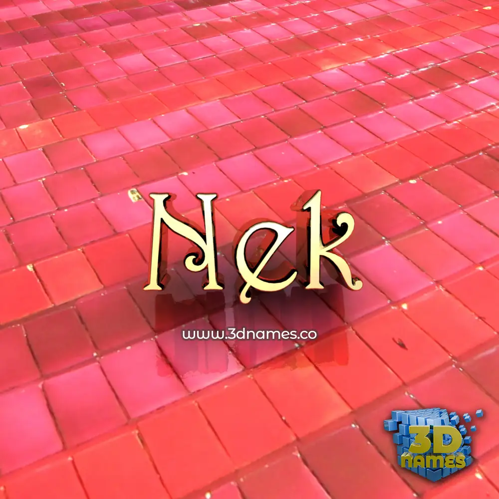 nek in Red Tiles style - 3D name wallpaper