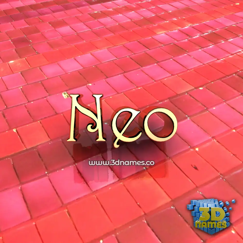 neo in Red Tiles style - 3D name wallpaper