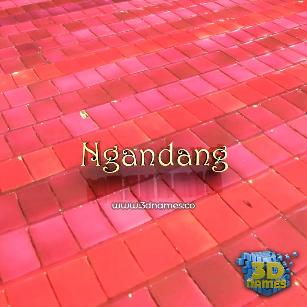 ngandang in Red Tiles style - 3D name wallpaper