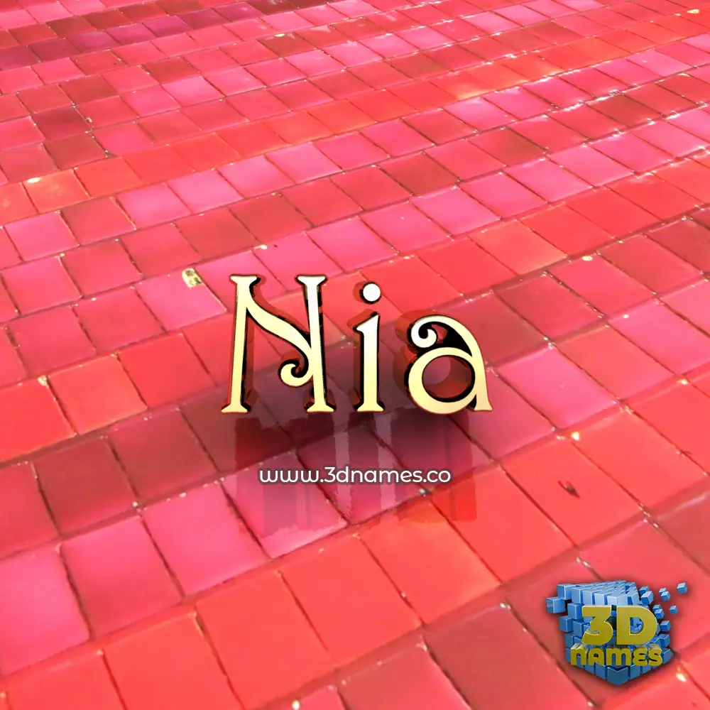 nia in Red Tiles style - 3D name wallpaper