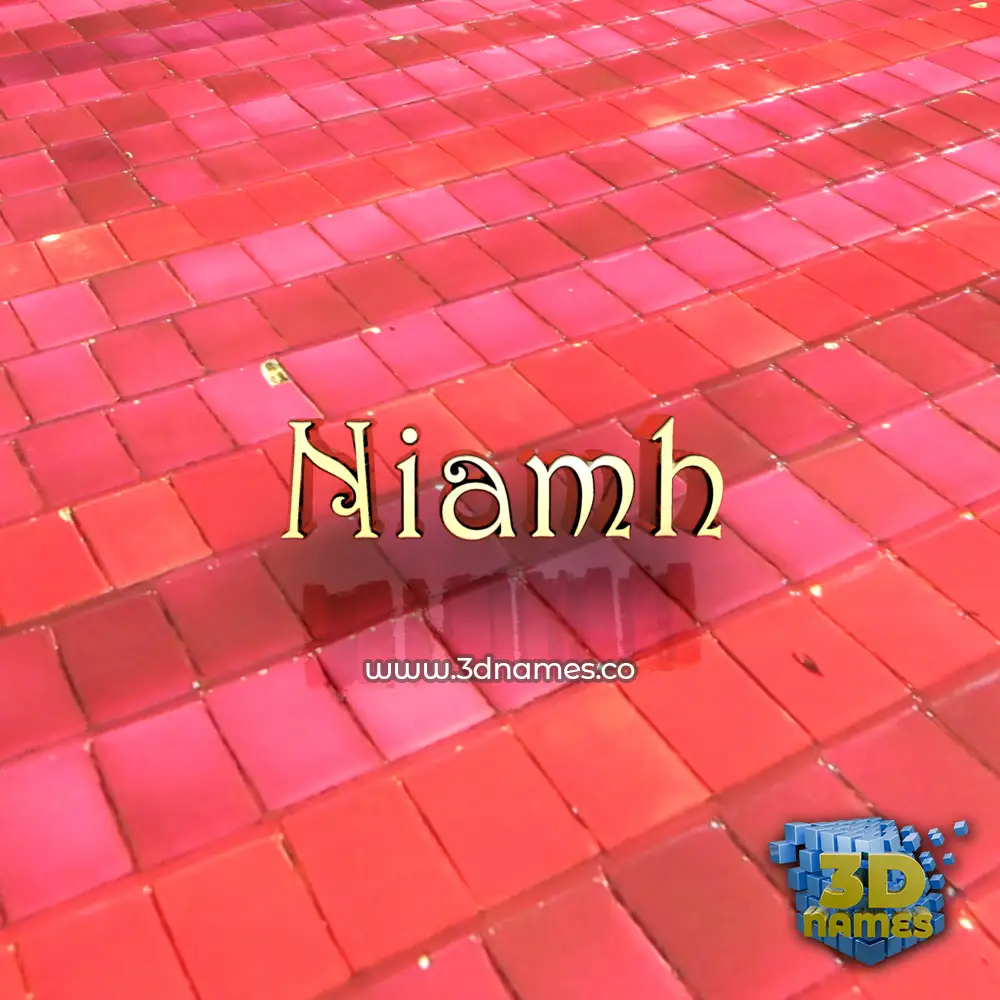 niamh in Red Tiles style - 3D name wallpaper
