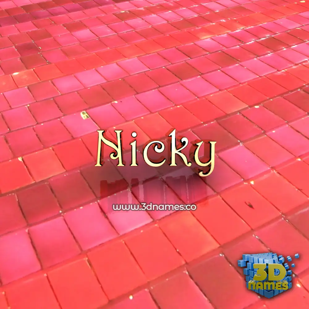 nicky in Red Tiles style - 3D name wallpaper
