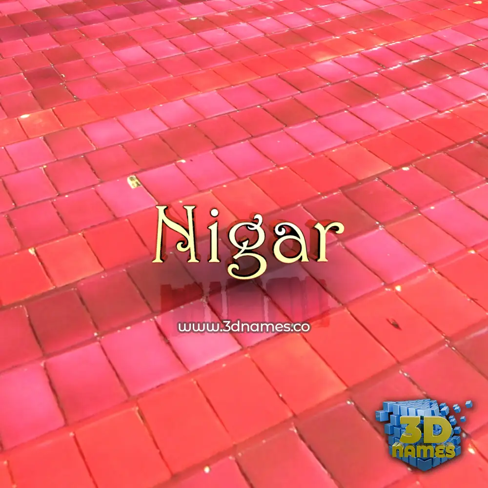 nigar in Red Tiles style - 3D name wallpaper