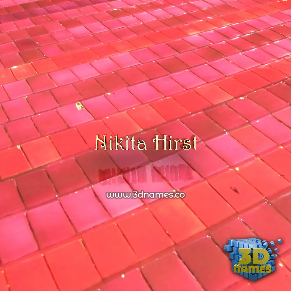 nikita hirst in Red Tiles style - 3D name wallpaper