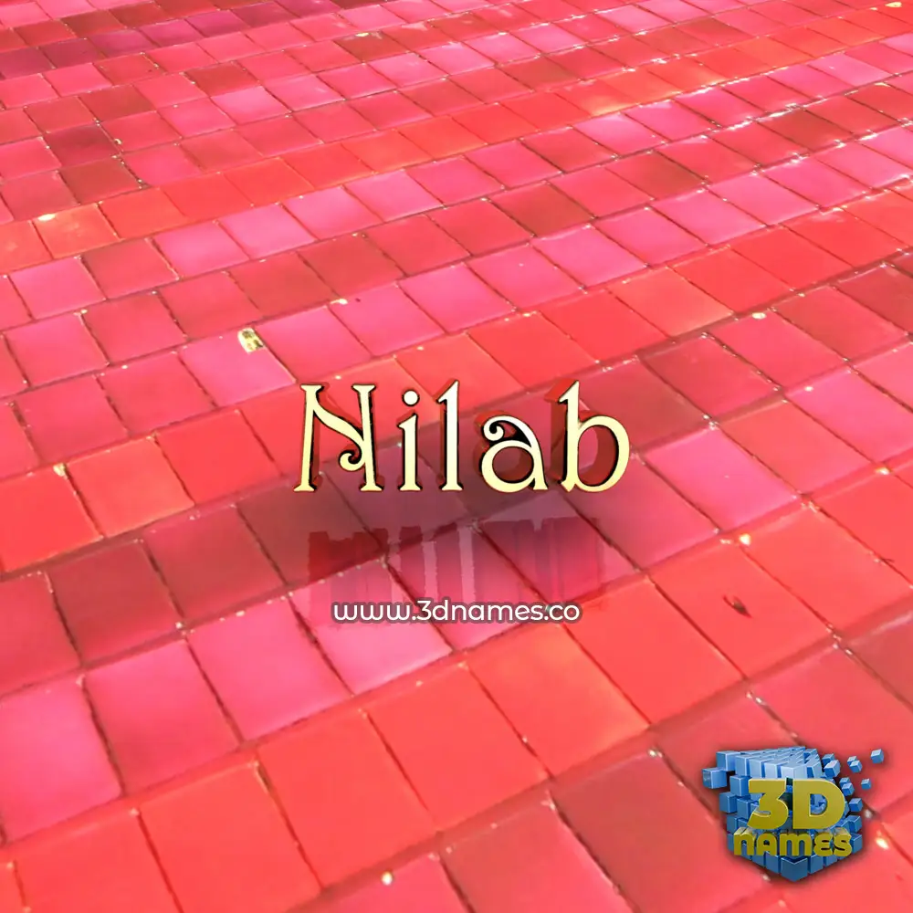 nilab in Red Tiles style - 3D name wallpaper