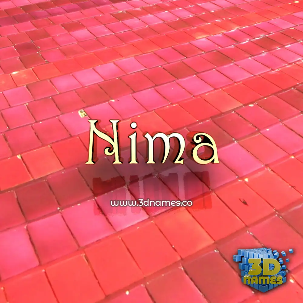 nima in Red Tiles style - 3D name wallpaper