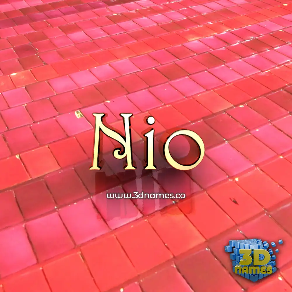 nio in Red Tiles style - 3D name wallpaper