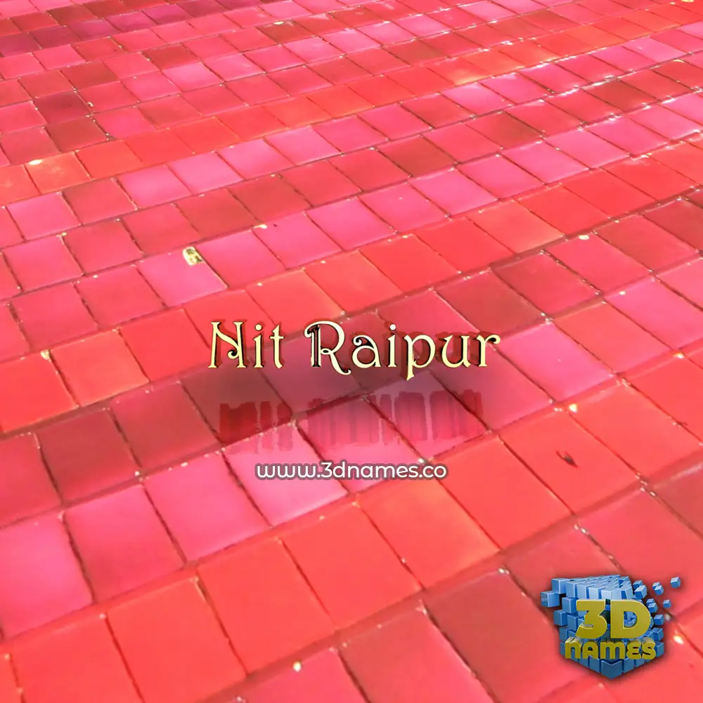nit raipur in Red Tiles style - 3D name wallpaper