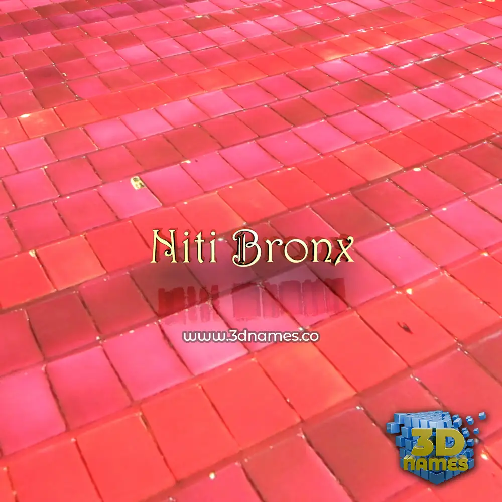 niti bronx in Red Tiles style - 3D name wallpaper