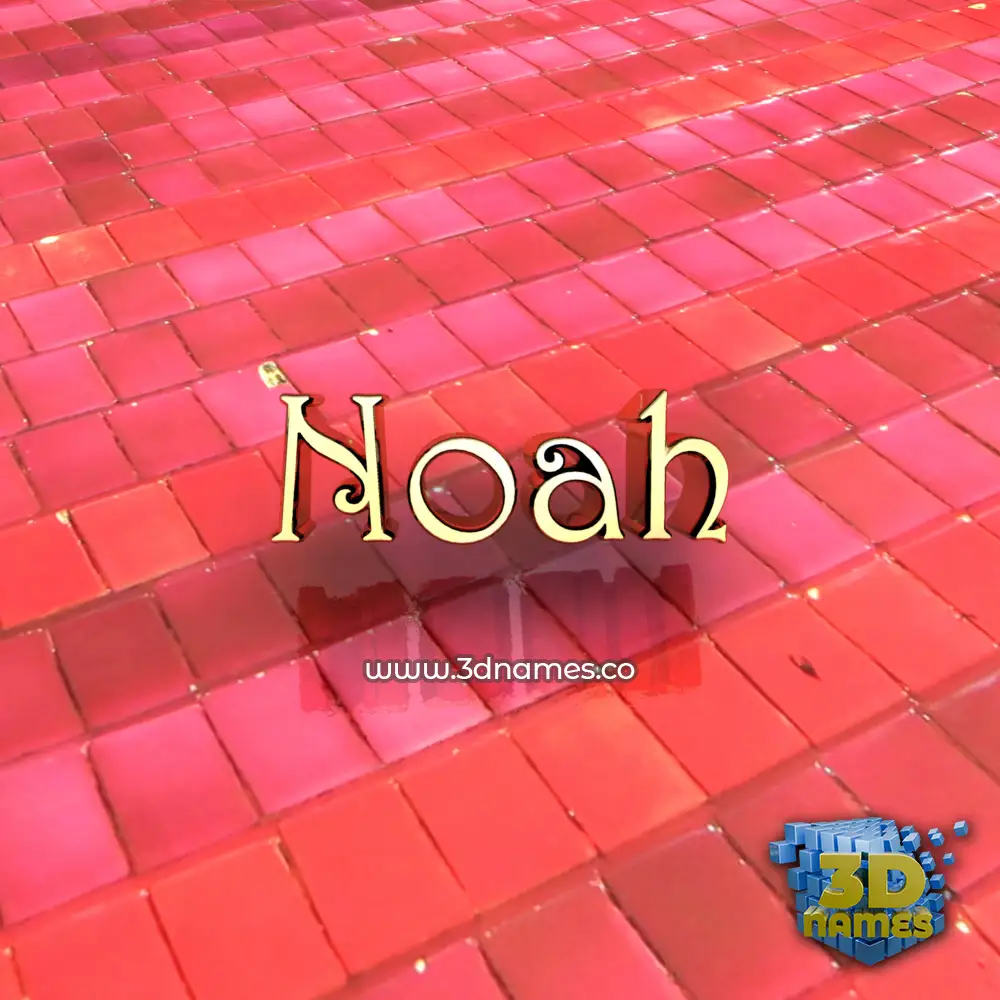 noah in Red Tiles style - 3D name wallpaper