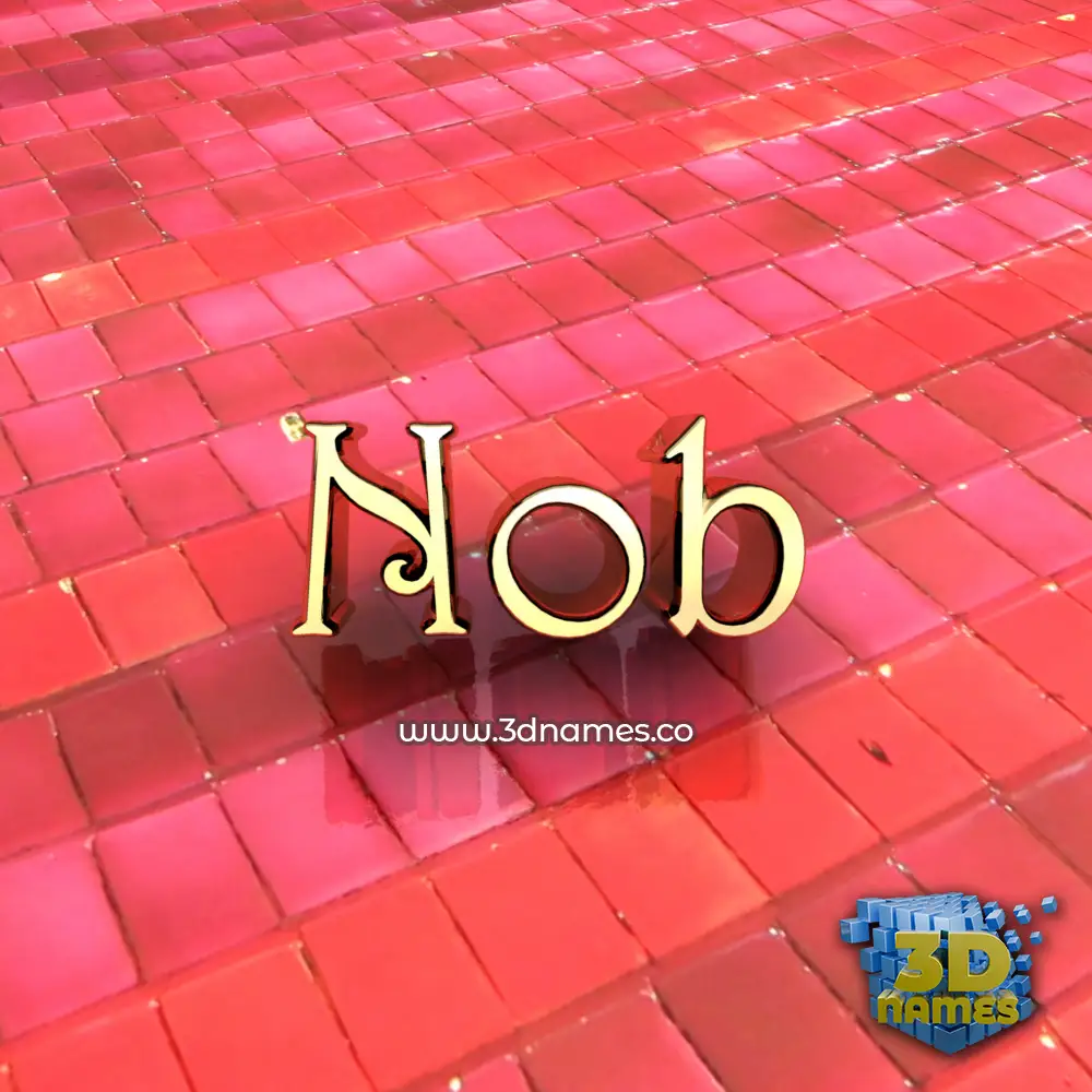 nob in Red Tiles style - 3D name wallpaper