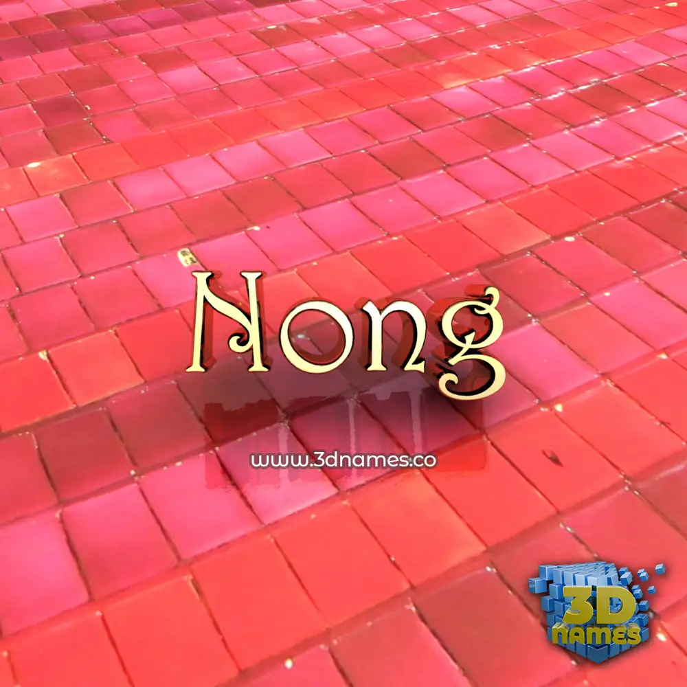 nong in Red Tiles style - 3D name wallpaper