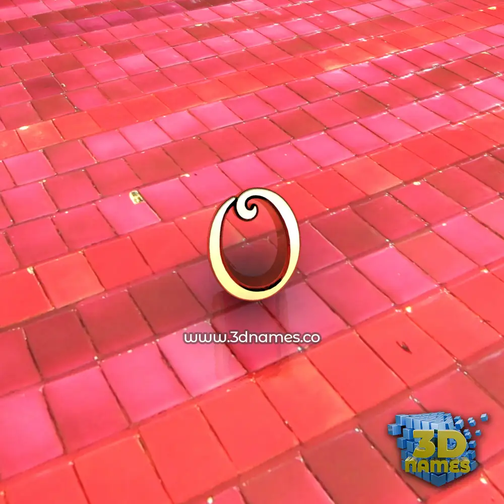 o in Red Tiles style - 3D name wallpaper