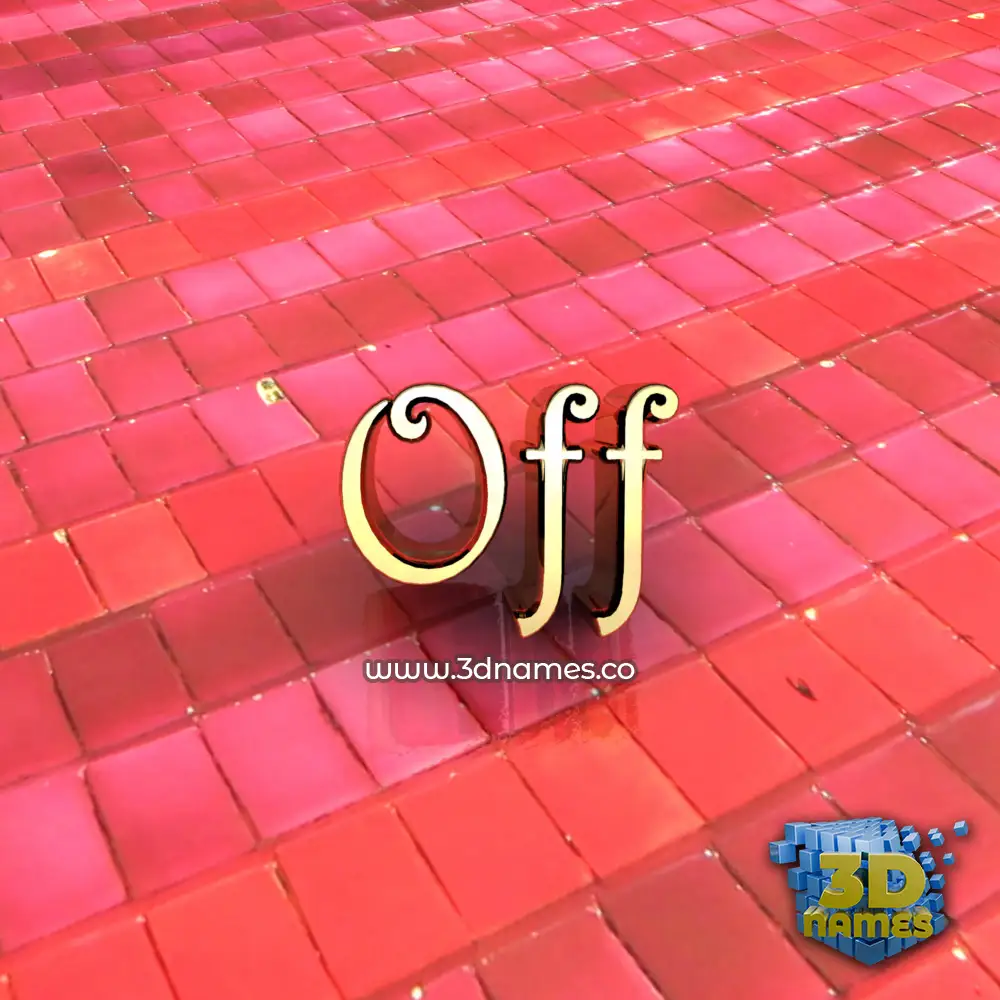off in Red Tiles style - 3D name wallpaper