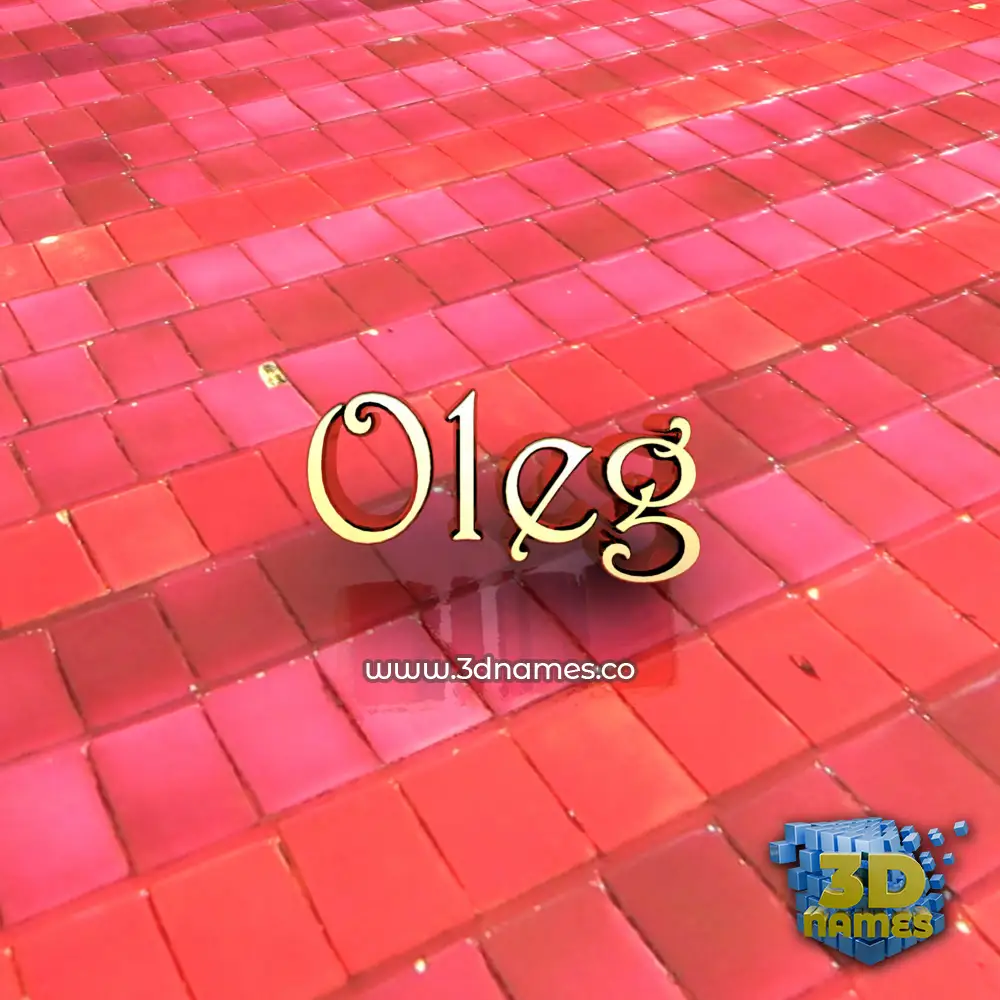oleg in Red Tiles style - 3D name wallpaper