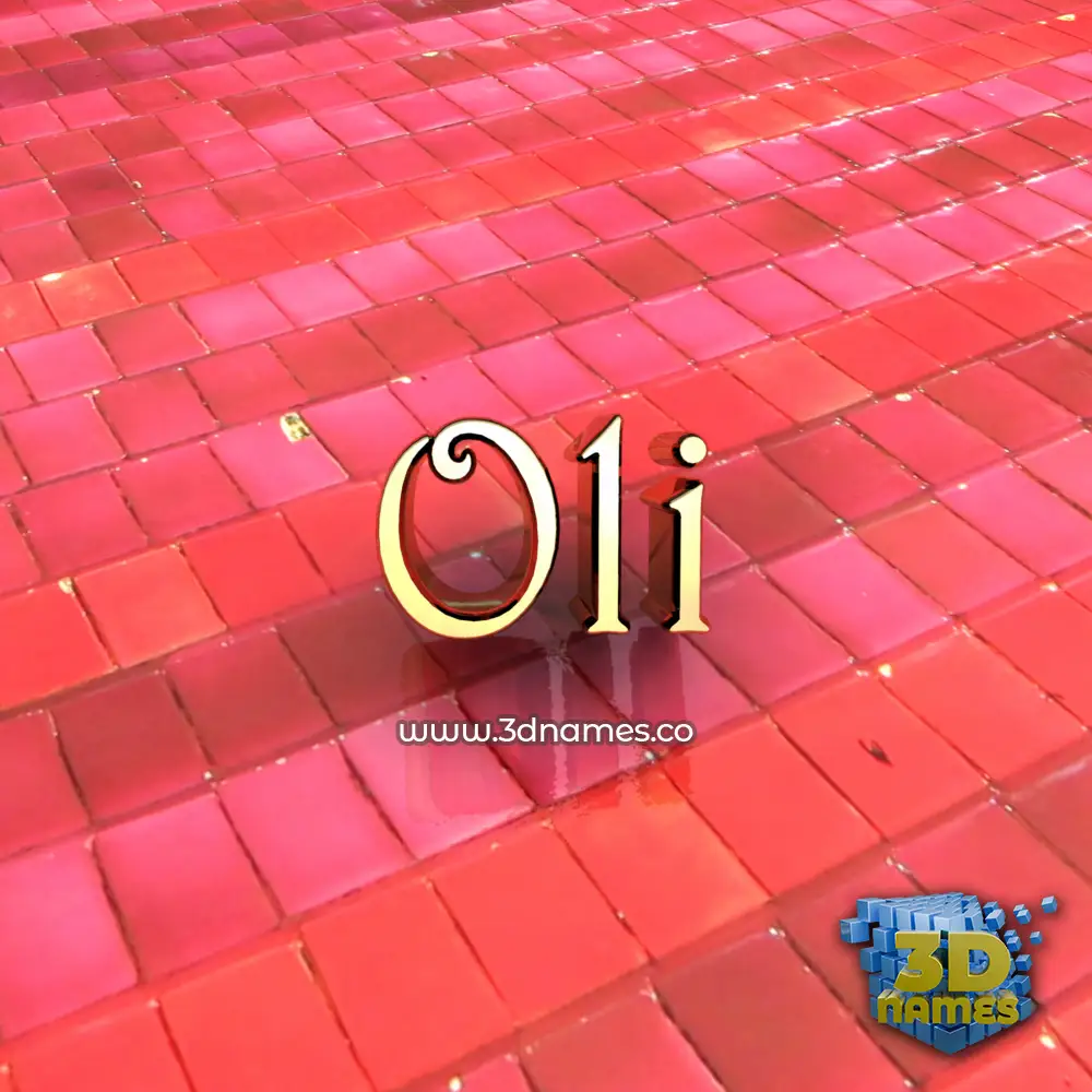 oli in Red Tiles style - 3D name wallpaper
