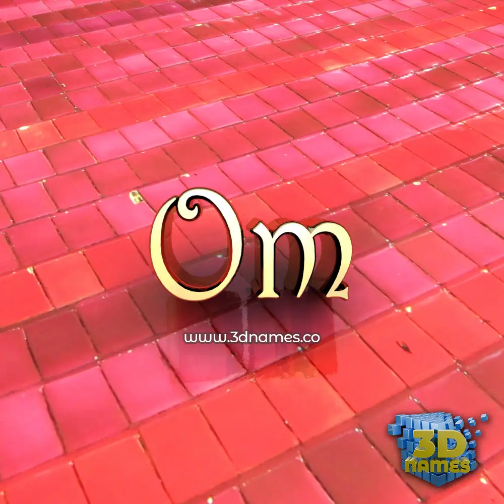 om in Red Tiles style - 3D name wallpaper