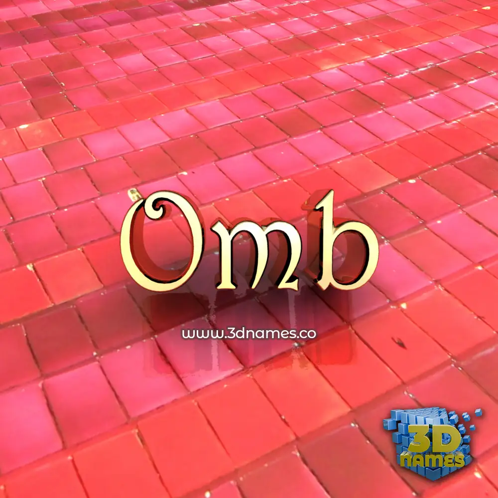 omb in Red Tiles style - 3D name wallpaper